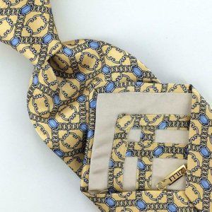 Zilli Paris Tie Yellow Gray Interlock Chain Gold-P